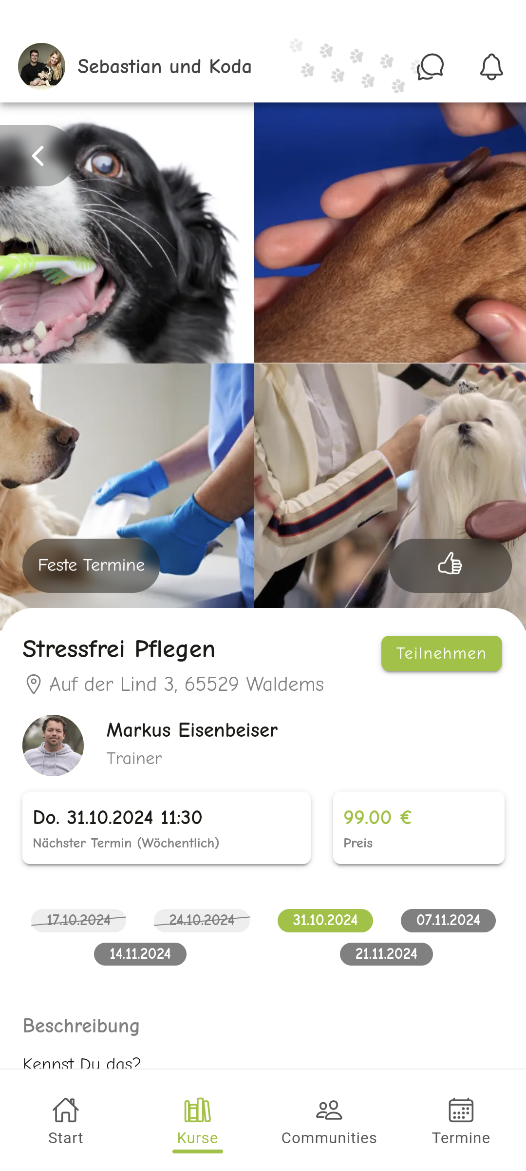 Top Dogs App - Details Page